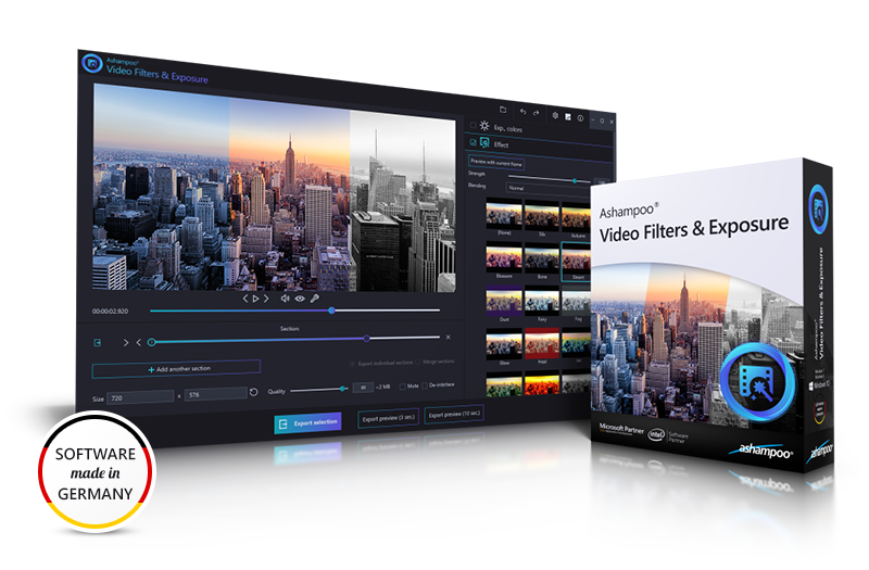 Ashampoo® Video Filters and Exposure